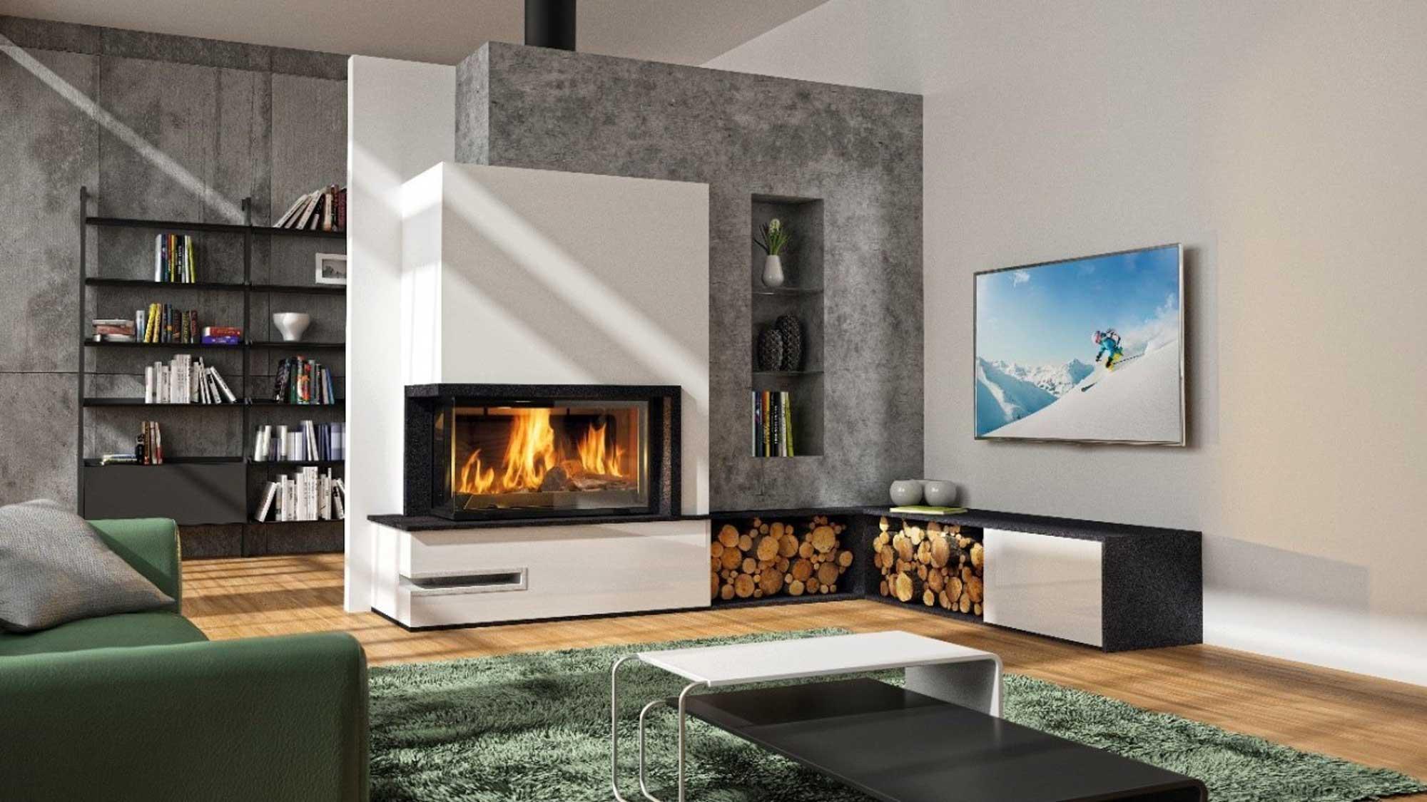 notranji kamin na drva