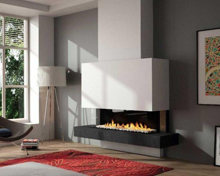 moderen kamin z u zasteklitvijo