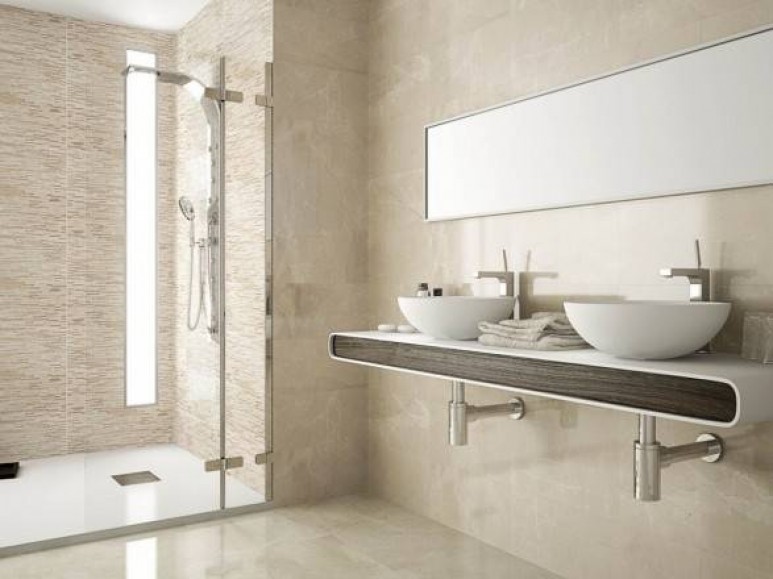 Keramika za kopalnice v bež barvi