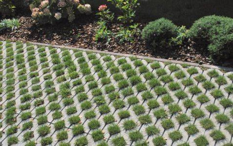 Tlakovanje dvorišča s travnimi ploščami