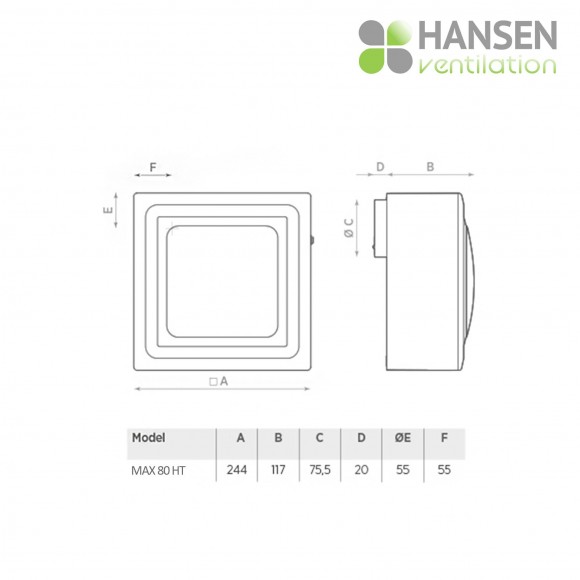 Načrt za radialni ventilator Max 80 HT
